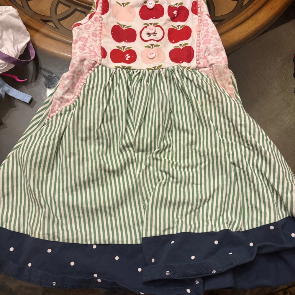 SweetHoney Apple and Stripe Kids Dress